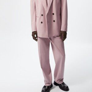Zara Men's Pleated Suit Pants Dusty Pink